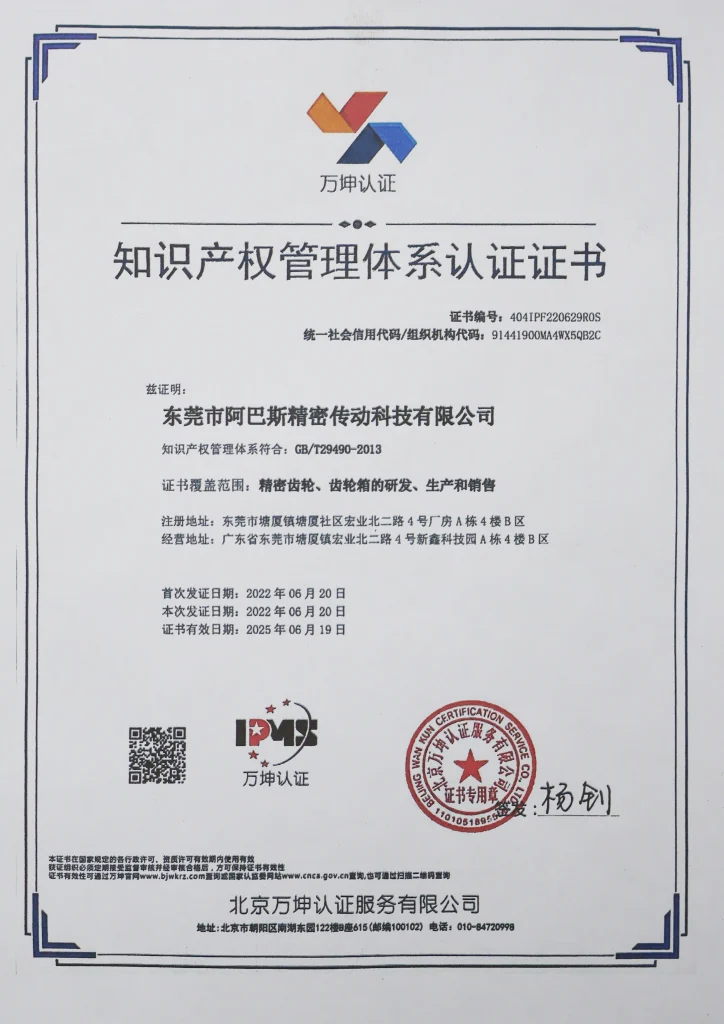 Intellectual Property Management System Certificate (2022-2025)