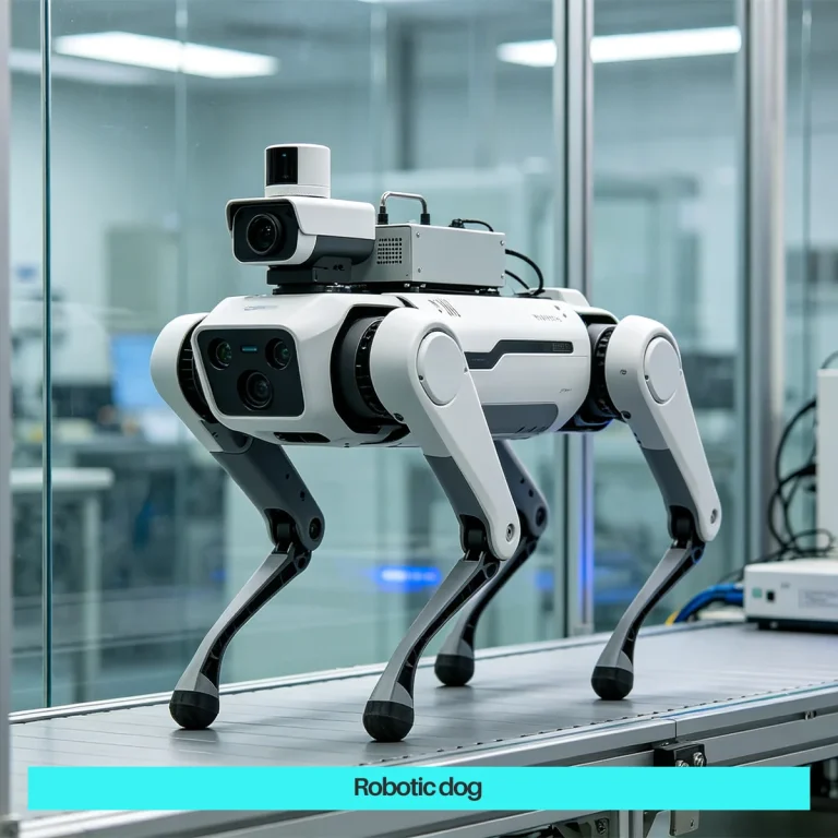 Quadruped robot in an indoor facility